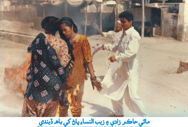 مائي حاڪم زادي ۽ زيب النساءِ پاڻ کي باهه ڏيندي