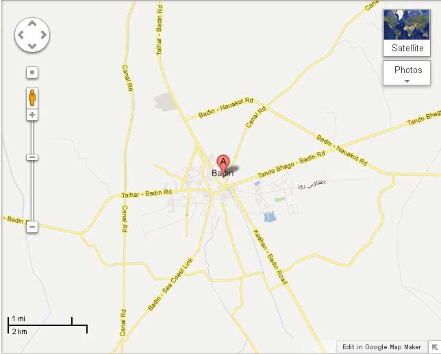 بدين جو نقشو - گگل ميپز
